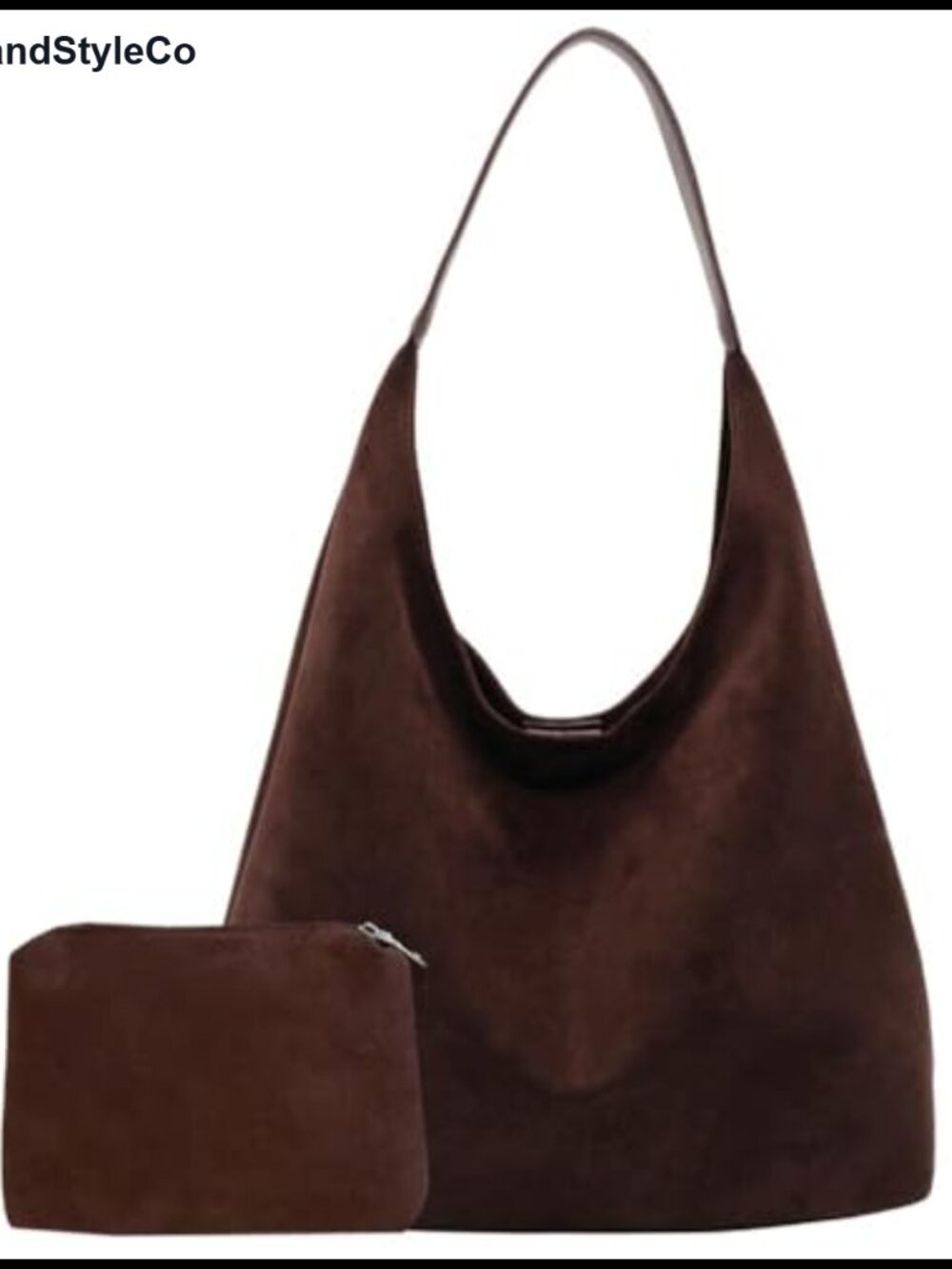 Faux Suede Slouchy Tote Shoulder Satchel Large Underarm Bag